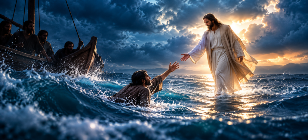 jesús camina sobre las aguas